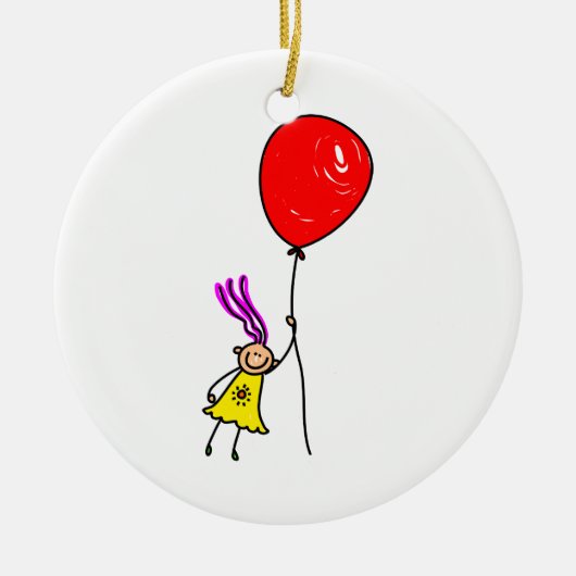 Ballon-Mädchen Keramik Ornament (Vorne)