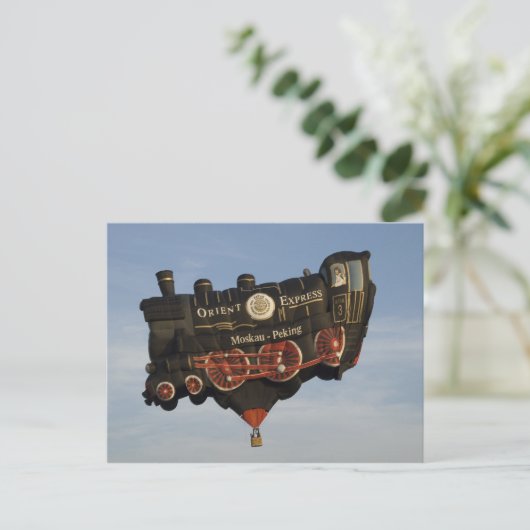 Ballon Mit Zug Postkarte (Stehend Vorderseite)