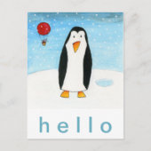 Ballon Mouse & Penguin Postkarte (Vorderseite)