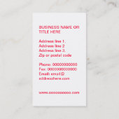 Ballon- oder Partyorganisatorgeschäftskarte Visitenkarte (Rückseite)