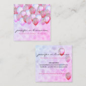 Ballon Party Planner Glitzer Feier Quadratische Visitenkarte (Vorne/Hinten)