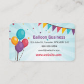 Ballon-Party-Visitenkarte Visitenkarte (Rückseite)