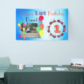 Ballon-personalisierter Baby-Jungen-glücklicher 1. Banner (Messeveranstaltung)