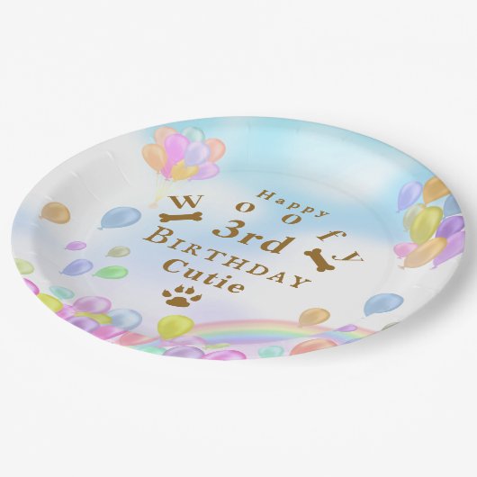 Ballon Pet Dog Pappteller (Schrägansicht)