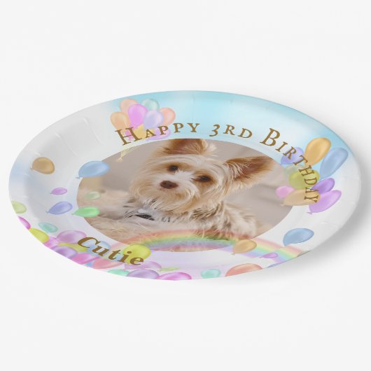 Ballon Pet Dog Pappteller (Schrägansicht)