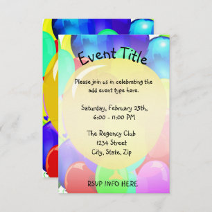 Ballon-Schablone Einladung