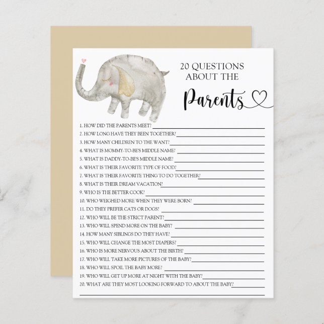 Ballon Silver Elephant Spiele über die Eltern (Vorne/Hinten)