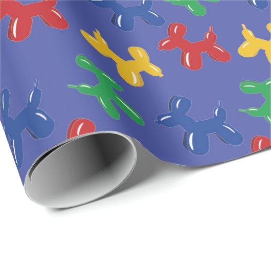Ballon Skulptur Hunde Primärfarben Geschenkpapier (Rolleneckpunkt)