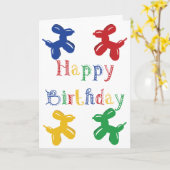 Ballon Skulptur Tiere farbenfrohe Hunde Geburtstag Karte (Gelbe Blume)