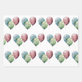 Ballon Stars und Banner Geschenkpapier Set (Vorderseite)