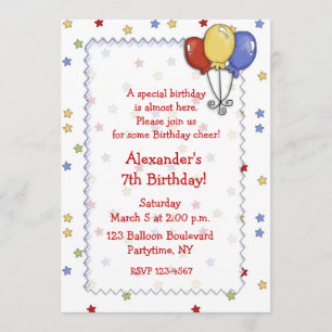 Ballon-Stern-Geburtstags-Einladung Einladung