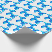 Ballon-Tier-Pudel-Hundeblau-Muster Geschenkpapier (Ecke)