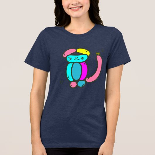 Ballon-Tier-T-Shirt Tri-Blend Shirt (Vorderseite)