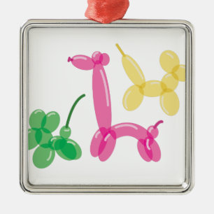 Ballon-Tiere Silbernes Ornament