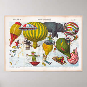 Ballon Unbearbeitete Vintage-Fotos Alte Ästhetik B Poster
