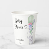 Ballon und Elephant Baby Dusche Pappbecher (Rückseite)