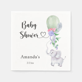 Ballon und Elephant Baby Dusche Serviette