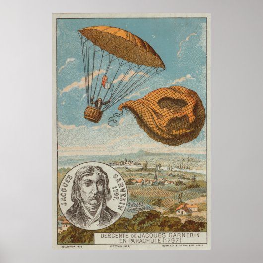 Ballon und Fallschirm 1797 Poster (Vorne)