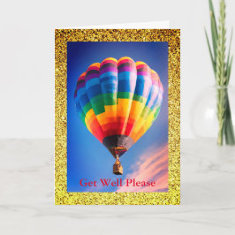 Ballon wird gut, 5" x 7" geklappt Get Well Card Karte