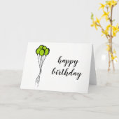 Ballon Zeichnend - Geburtstagskarte - Leere Innens Karte (Gelbe Blume)