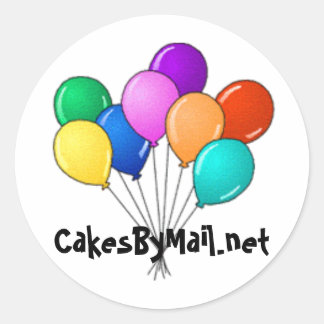 Ballonaufkleber cakesbymail.net runder aufkleber