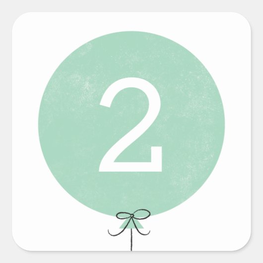 Ballonaufkleber - Minze Quadratischer Aufkleber (Vorderseite)