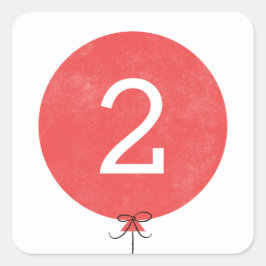 Ballonaufkleber - rot quadratischer aufkleber