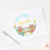 Ballonbunnies-Buchzeichen Runder Aufkleber (Umschlag)