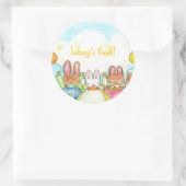 Ballonbunnies-Buchzeichen Runder Aufkleber (Tasche)