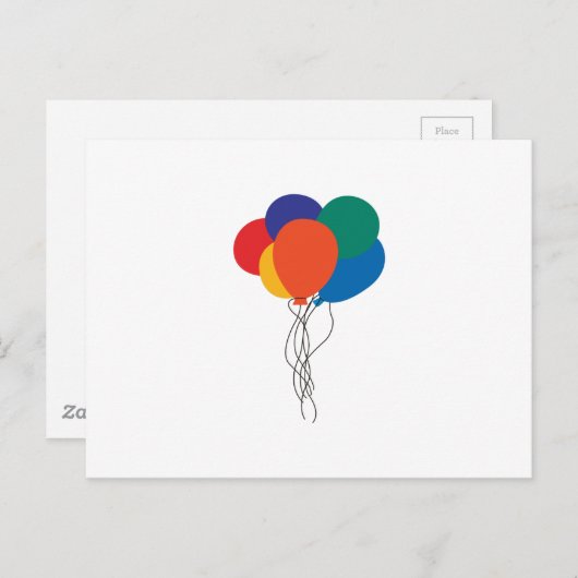 Balloncluster Postkarte (Vorne/Hinten)