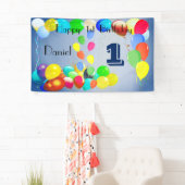 Ballone entwerfen personalisierten glücklichen 1. banner (Insitu)