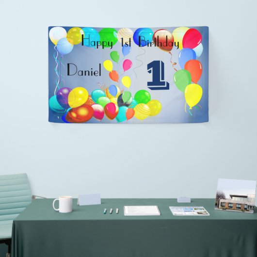 Ballone entwerfen personalisierten glücklichen 1. banner (Messeveranstaltung)