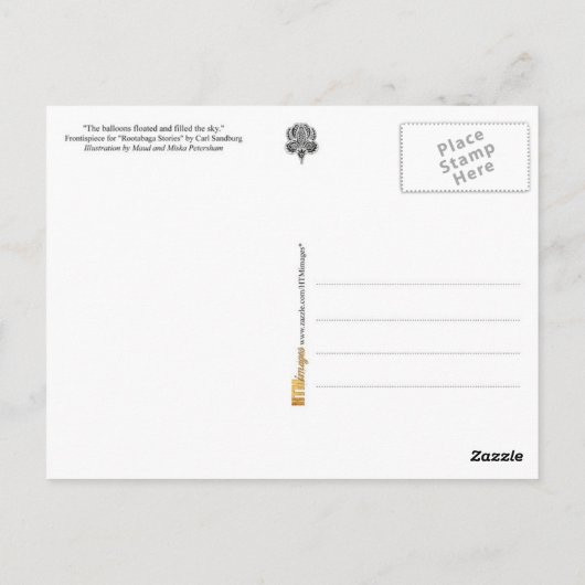 Ballone im Himmel Postkarte (Rückseite)