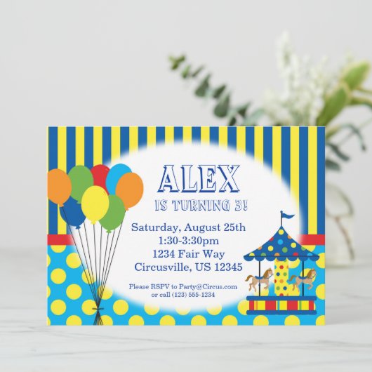 Ballone, Karussell, Einladung (Stehend Vorderseite)