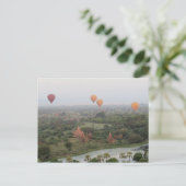 Ballone über Bagan, Myanmar-Postkarte Postkarte (Stehend Vorderseite)