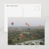 Ballone über Bagan, Myanmar-Postkarte Postkarte (Vorne/Hinten)