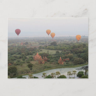 Ballone über Bagan, Myanmar-Postkarte Postkarte