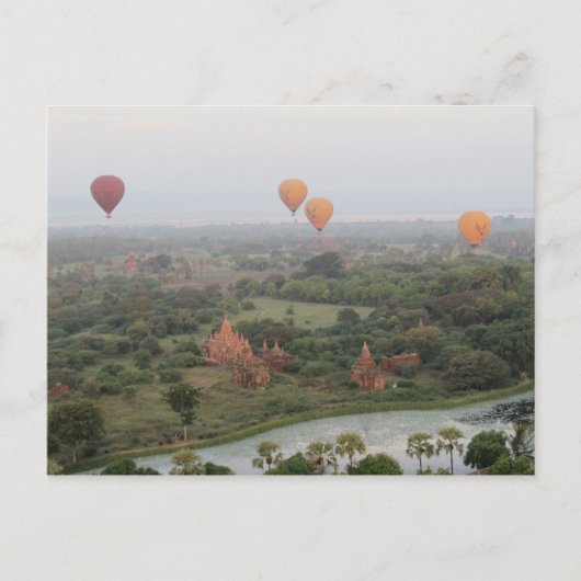 Ballone über Bagan, Myanmar-Postkarte Postkarte (Vorderseite)