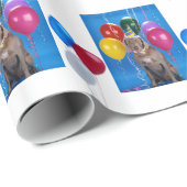 Ballone und Weimaraner HundePackpapier Geschenkpapier (Rolleneckpunkt)