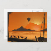 Ballonfahrt bei Sunset Postkarte (Vorne/Hinten)