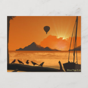 Ballonfahrt bei Sunset Postkarte