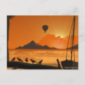 Ballonfahrt bei Sunset Postkarte (Vorderseite)