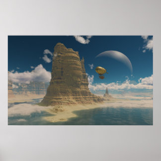 Ballonfahrt im Weltraum Poster