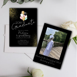 Ballonglitter College Abiturientenparty  Einladung