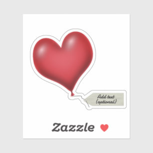 Ballonherz mit Nachrichtentabelle Aufkleber