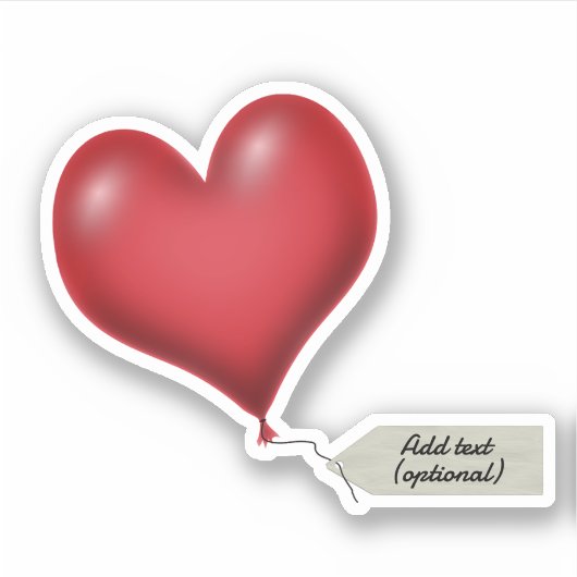 Ballonherz mit Nachrichtentabelle Aufkleber (Vorderseite)