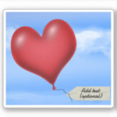 Ballonherz mit Nachrichtentabelle Aufkleber (Vorderseite)