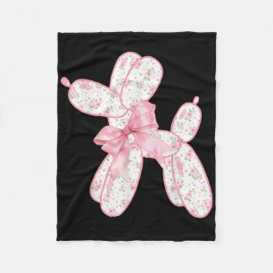 Ballonhund Floral Rosa Kokette Schleife Frauen Kin Fleecedecke