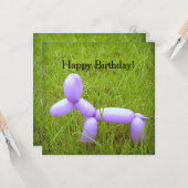Ballonhund Geburtstagskarte (mit Umschlag) Karte (Vorderseite/Rückseite Beispiel)