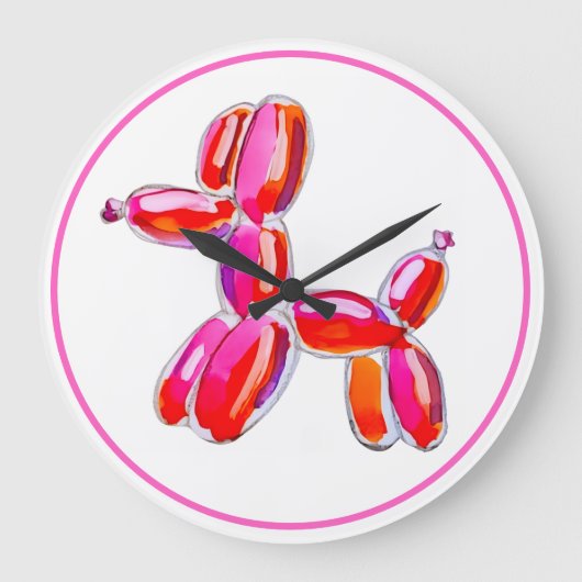 Ballonhund Große Wanduhr (Vorderseite)